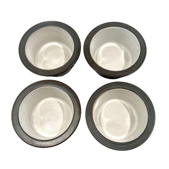 Heath Ceramics Rim Bowls Bakers (Set of 2) Opaque White Matte Brown 5 1/8" - Picture 5 of 10